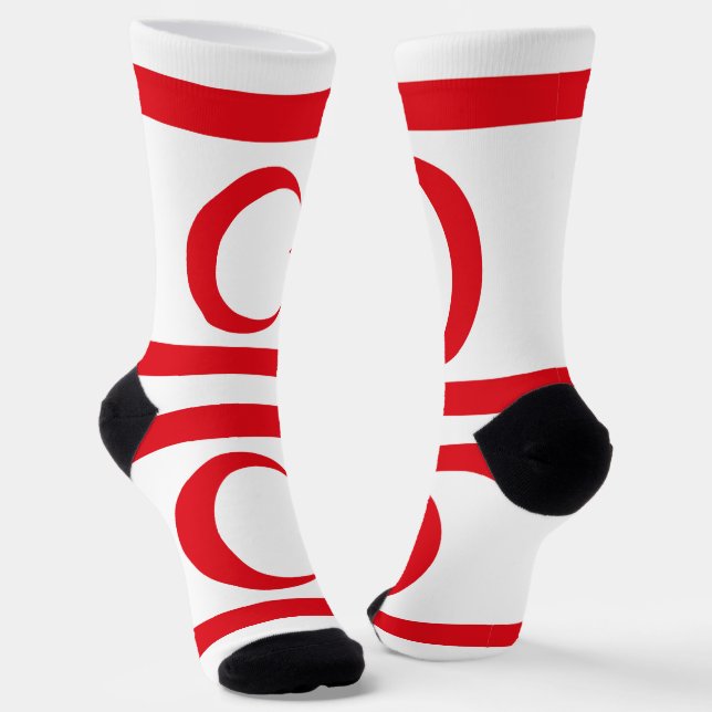 Northern Cyprus Flag Socks (Angled)