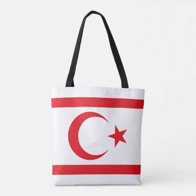 Northern Cyprus Flag Tote Bag (Back)