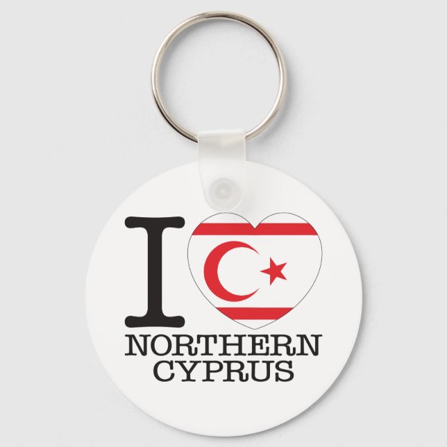 Northern Cyprus Love v2 Keychain (Front)