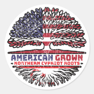 Northern Cyprus Northern Cypriot American USA Tree Classic Round Sticker