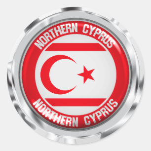 Northern Cyprus Round Emblem Classic Round Sticker