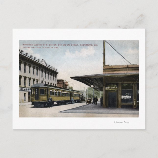 Northern Electric Railroad Station Postcard (Front)