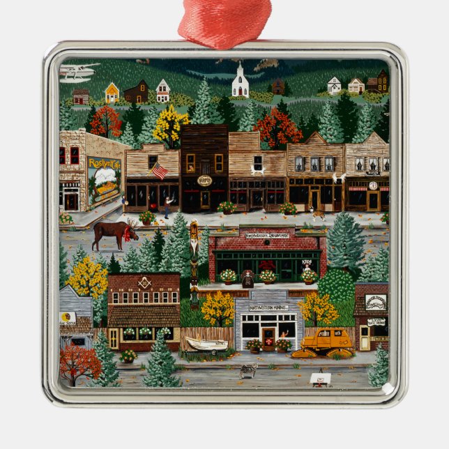 "Northern Exposure" ~ Roslyn, Washington Metal Ornament (Front)