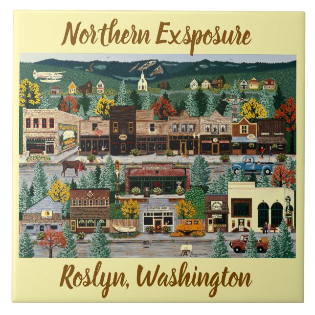 "Northern Exposure" ~ Roslyn, Washington Tile (Front)