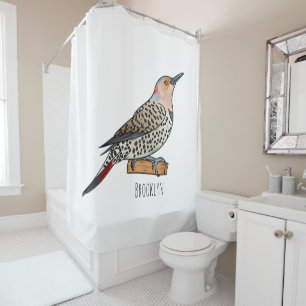 Northern flicker bird cartoon illustration