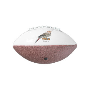Northern flicker bird cartoon illustration football
