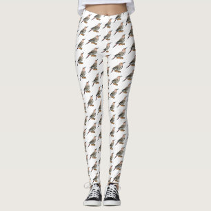 Northern flicker bird cartoon illustration  leggings