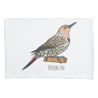 Northern flicker bird cartoon illustration