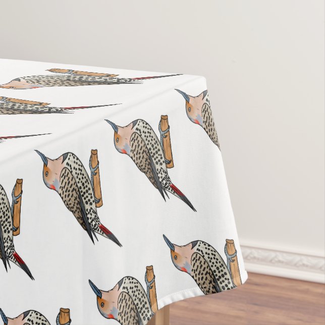 Northern flicker bird cartoon illustration  tablecloth (In Situ)