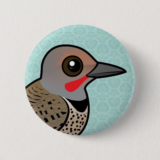 Northern Flicker (red-shafted) 2 Inch Round Button (Front)