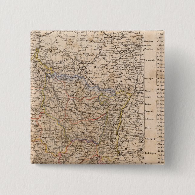 Northern France 2 Inch Square Button (Front)