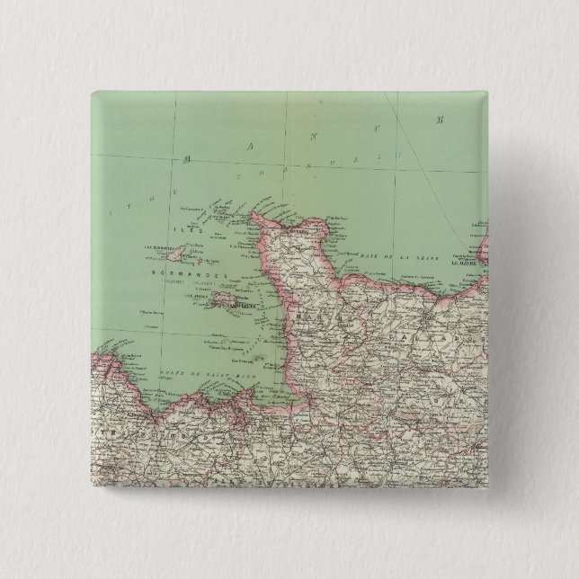 Northern France 2 Inch Square Button (Front)