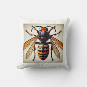 Northern giant hornet 200824IREF231 - Watercolor Throw Pillow