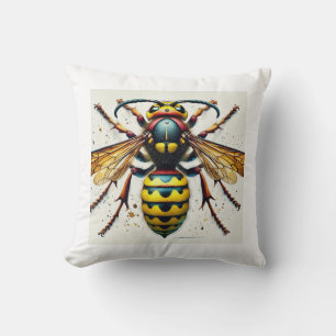 Northern giant hornet 230824IREF238 - Watercolor Throw Pillow
