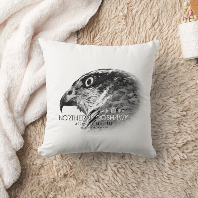 Northern Goshawk  Throw Pillow (Blanket)