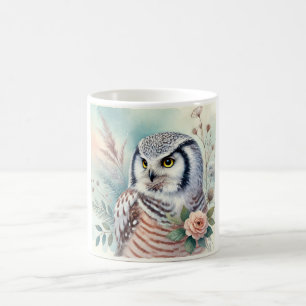 Northern Hawk Owl 060924AREF108 - Watercolor Coffee Mug
