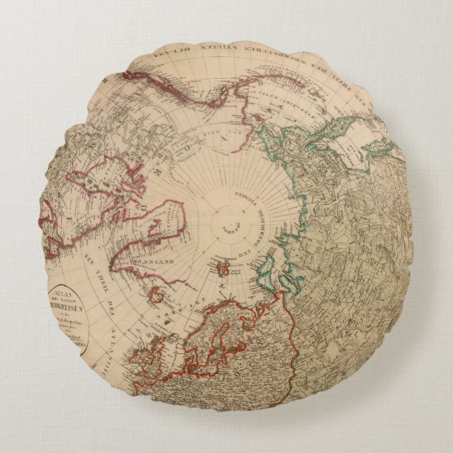 Northern Hemisphere, Arctic Round Pillow (Front)