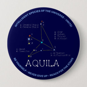 Northern Hemisphere Constellation Aquila 4 Inch Round Button