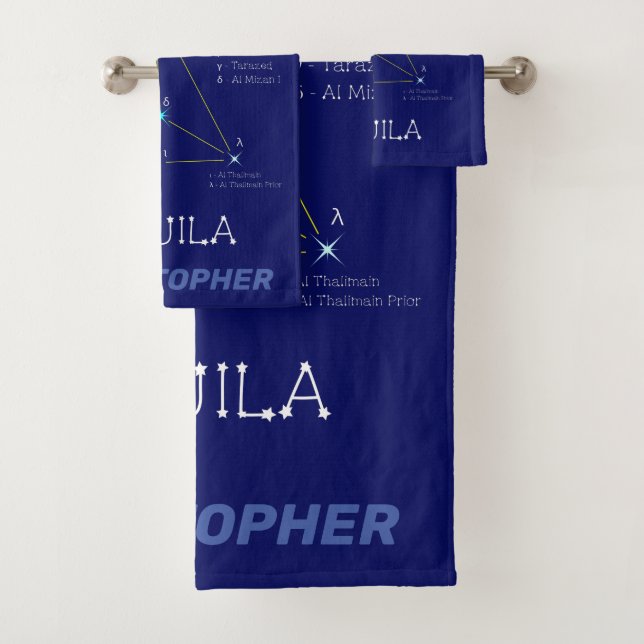 Northern Hemisphere Constellation Aquila Bath Towel Set (Insitu)