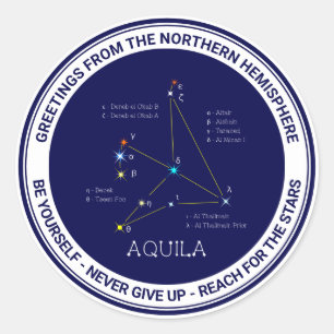 Northern Hemisphere Constellation Aquila Classic Round Sticker