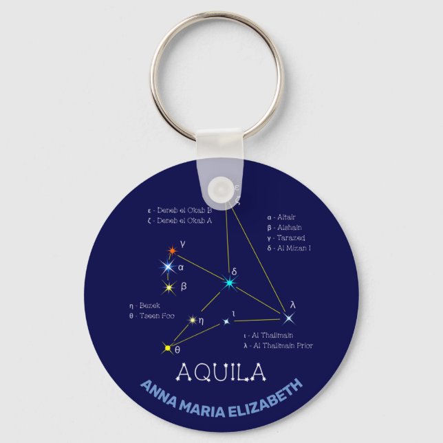 Northern Hemisphere Constellation Aquila Keychain (Front)