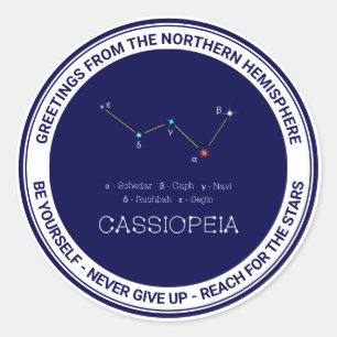 Northern Hemisphere Constellation Cassioipeia Classic Round Sticker