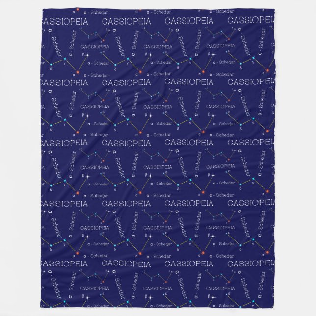 Northern Hemisphere Constellation Cassioipeia Fleece Blanket (Front)