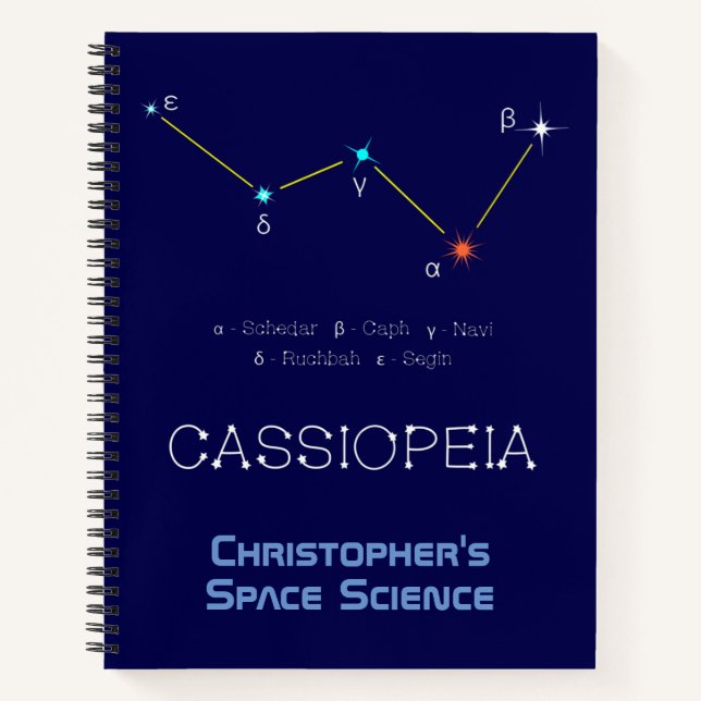 Northern Hemisphere Constellation Cassioipeia Notebook (Front)