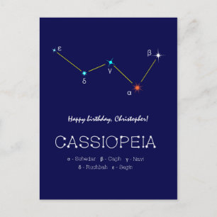 Northern Hemisphere Constellation Cassioipeia Postcard