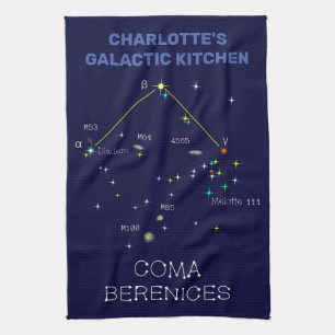 Northern Hemisphere Constellation Coma Berenices Kitchen Towel