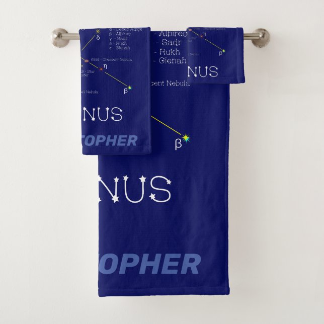 Northern Hemisphere Constellation Cygnus Bath Towel Set (Insitu)