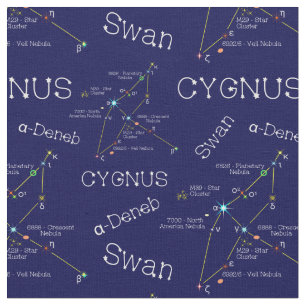 Northern Hemisphere Constellation Cygnus Fabric