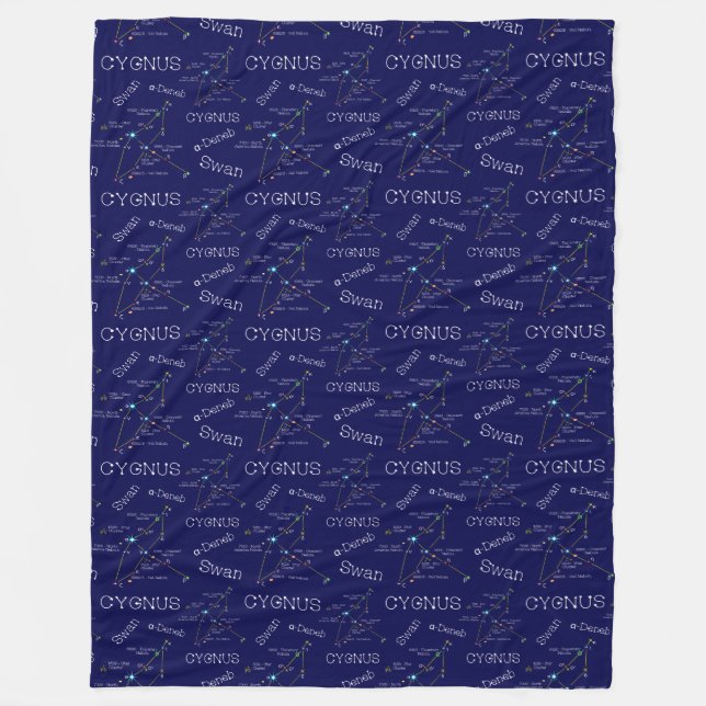 Northern Hemisphere Constellation Cygnus Fleece Blanket (Front)