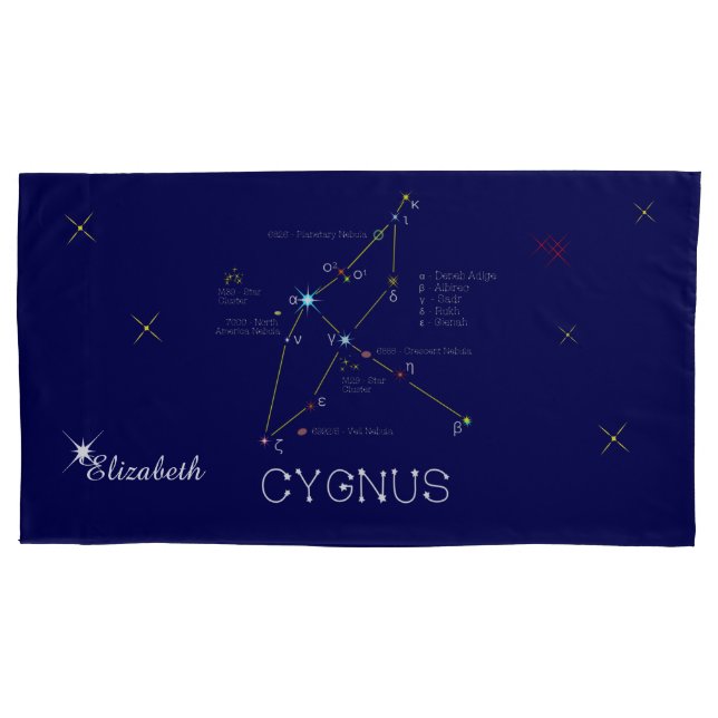 Northern Hemisphere Constellation Cygnus Pillowcase (Front)