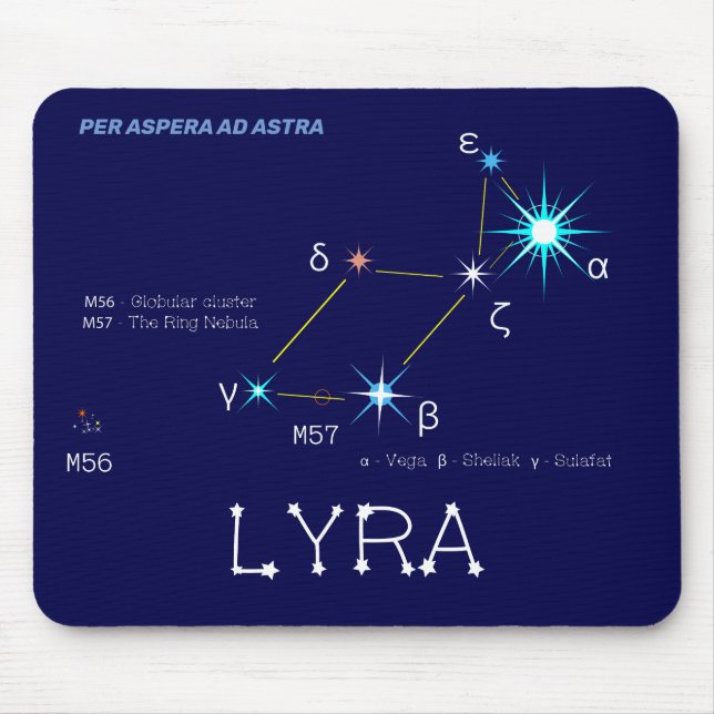Northern Hemisphere Constellation Lyra Mouse Pad (Front)