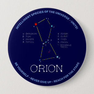 Northern Hemisphere Constellation Orion 4 Inch Round Button