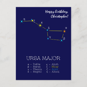Northern Hemisphere Constellation Ursa Major Postcard