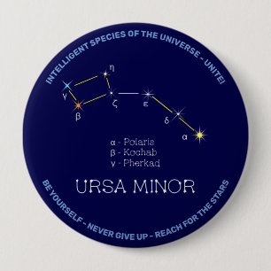 Northern Hemisphere Constellation Ursa Minor 4 Inch Round Button