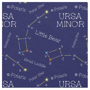 Northern Hemisphere Constellation Ursa Minor Fabric