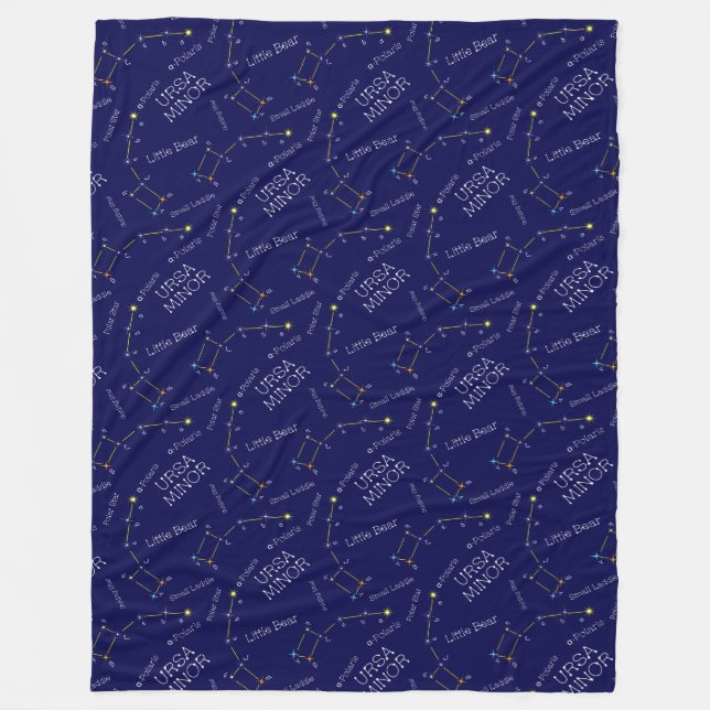 Northern Hemisphere Constellation Ursa Minor Fleece Blanket (Front)