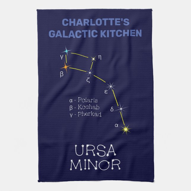 Northern Hemisphere Constellation Ursa Minor Kitchen Towel (Vertical)