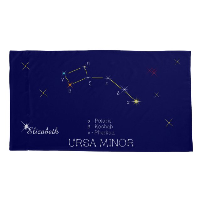 Northern Hemisphere Constellation Ursa Minor Pillowcase (Back)