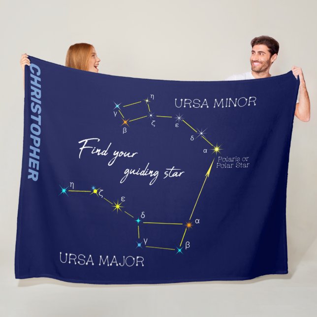 Northern Hemisphere Finding Polaris Star Fleece Blanket (In Situ)