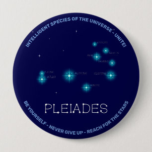 Northern Hemisphere Pleiades Star Formation 4 Inch Round Button