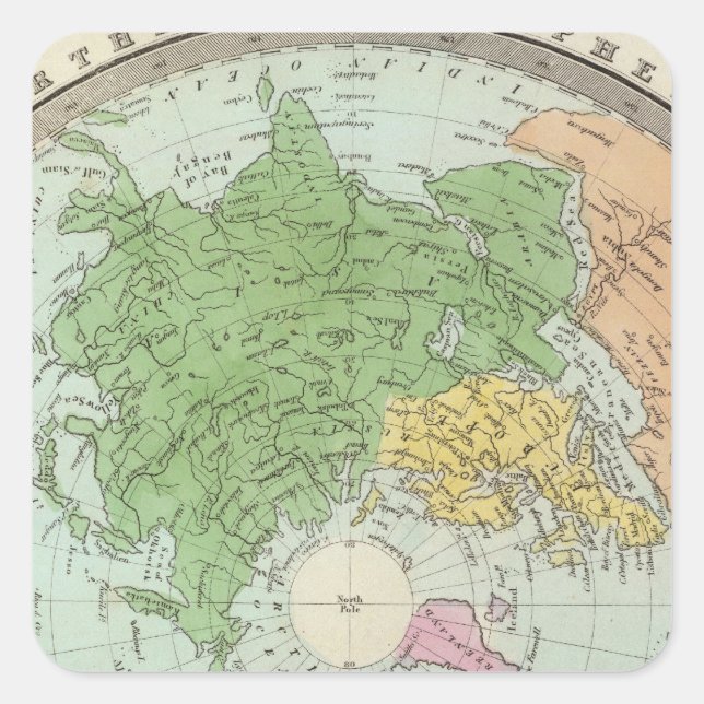 Northern Hemisphere Square Sticker (Front)