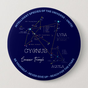 Northern Hemisphere Summer Triangle Stars 4 Inch Round Button