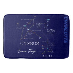 Northern Hemisphere Summer Triangle Stars Bath Mat