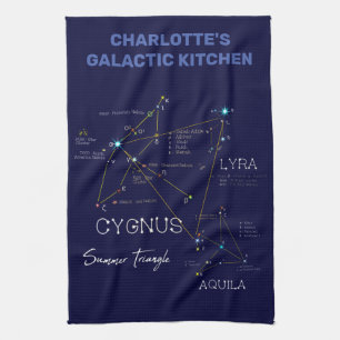 Northern Hemisphere Summer Triangle Stars Kitchen Towel