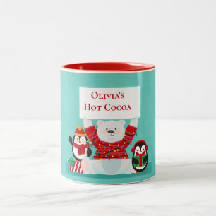 Northern Holiday Creatures Two-Tone Coffee Mug