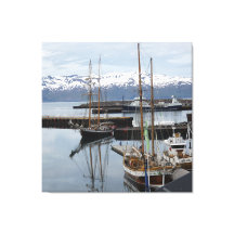 Northern Iceland Harbour Tall Ship Reflections